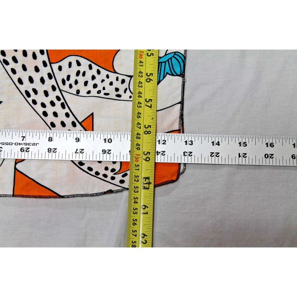 Dana Herbert Orange Floral Scarf Handmade Rayon Rectangle 13x60 NWT - Picture 9 of 9